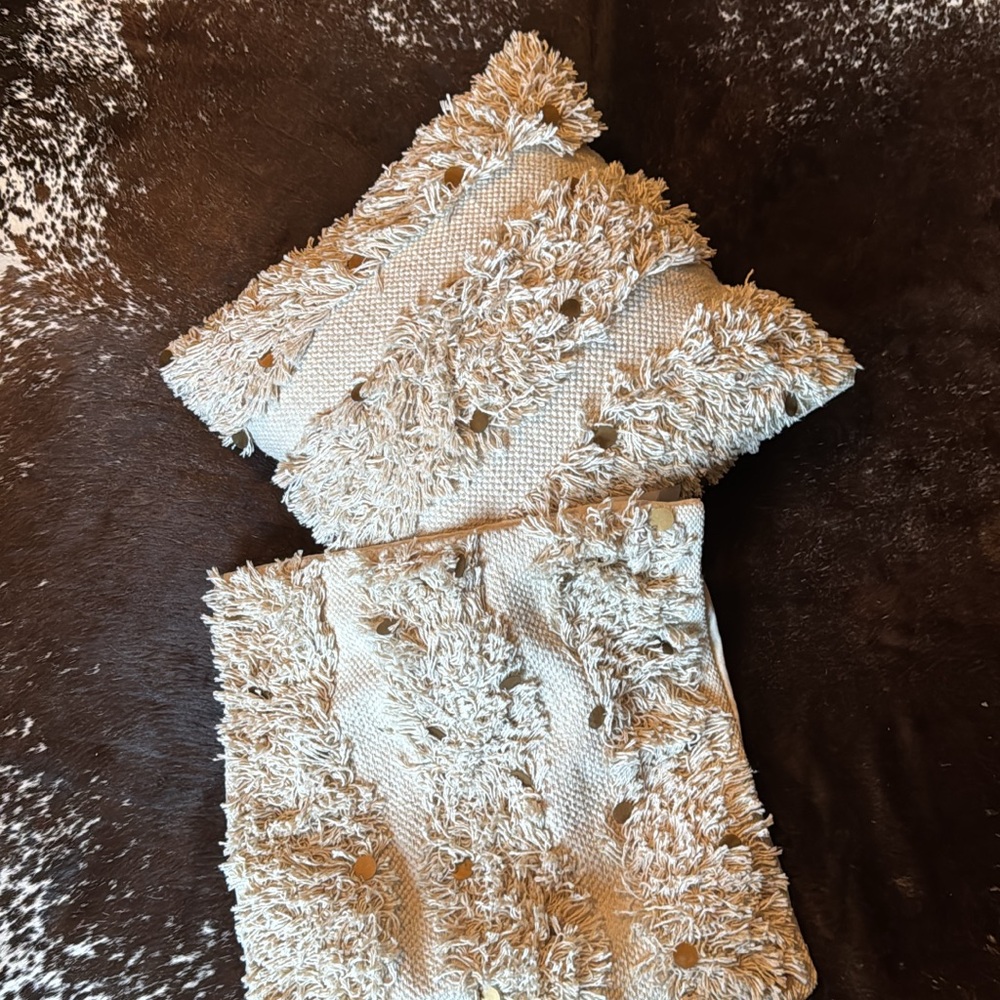 Textured Cream Throw Pillow